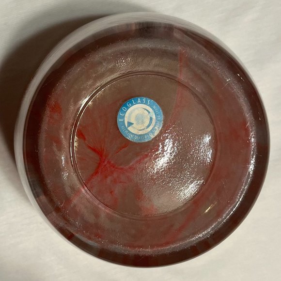 Ecoglass Recycled Glass Flower Pot Pink Swirl - Picture 6 of 6